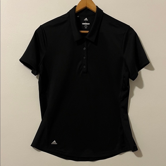 ADIDAS Ultimate365 Solid Golf Polo Short Sleeve Black Women’s Large Performance - Picture 2 of 6